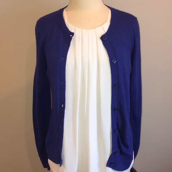 Royal Purple LOFT Cardigan Sz M - Picture 1 of 3